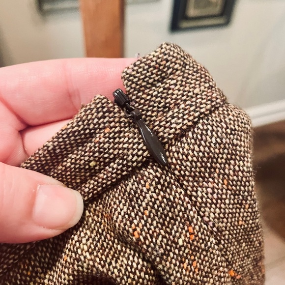 The Limited Stretch wool blend tweed pencil skirt lined pleated back SZ 8 brown - Picture 7 of 9